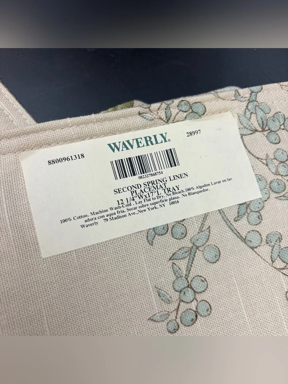Vintage Waverly Placemats Set Of 6 Floral Botanical Plants Double Sided